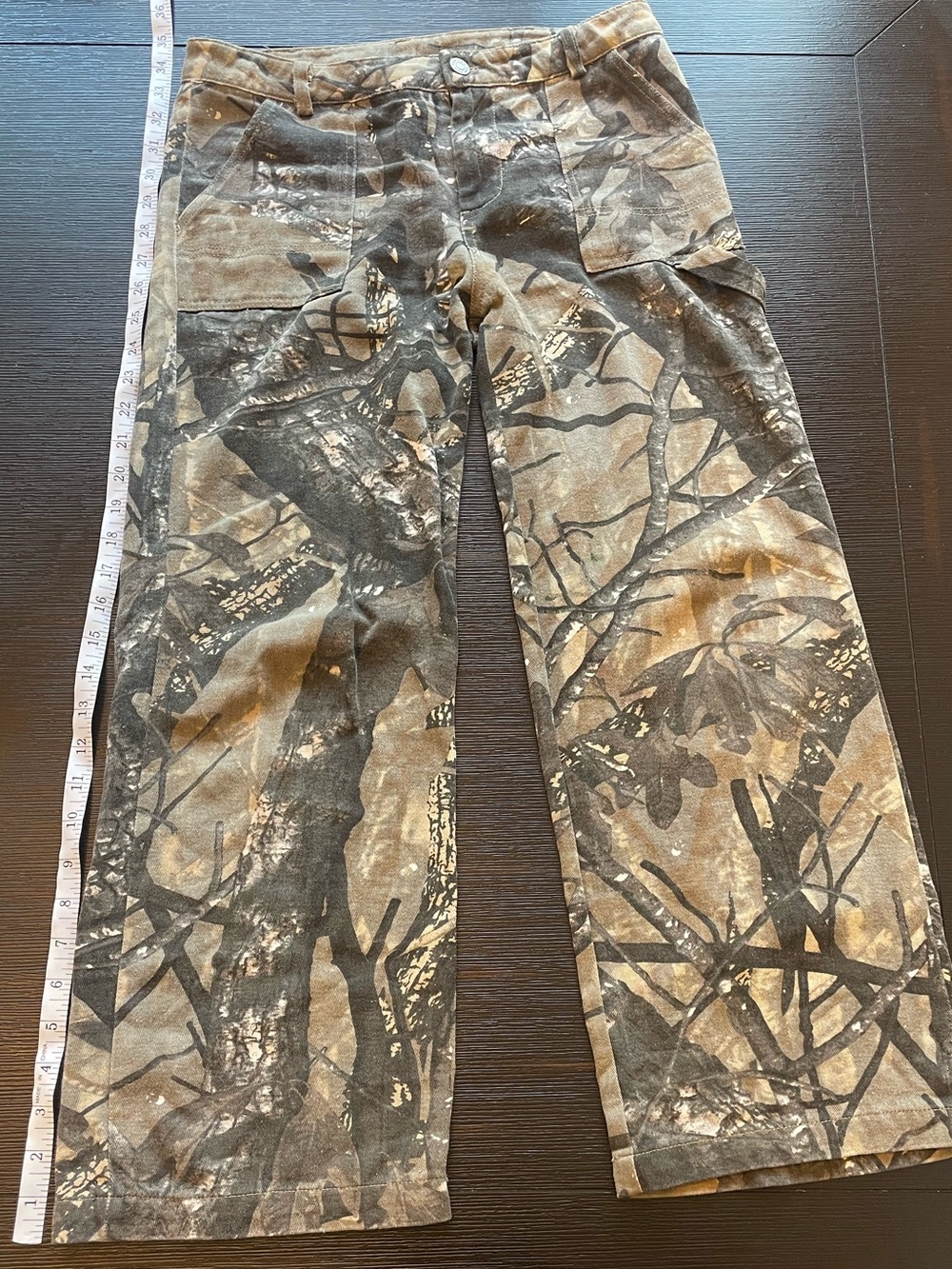 RSQ Y2K Teen 100% Cotton Linen Real Tree CAMO Tillys Carpenter Pants Sz 16